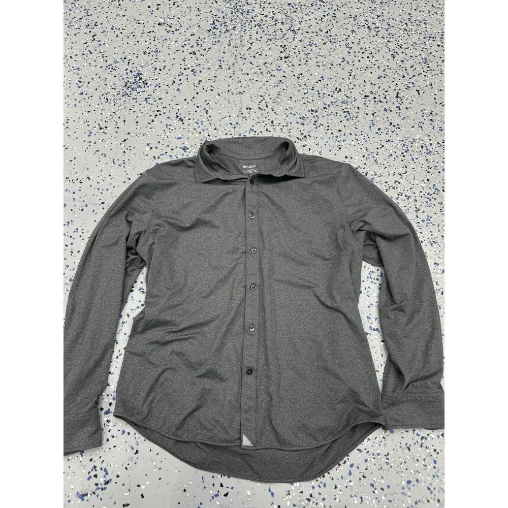 UNTUCKit Men's Extra Large Gray Polyester Elastane Long Sleeve Button-Up Shirt